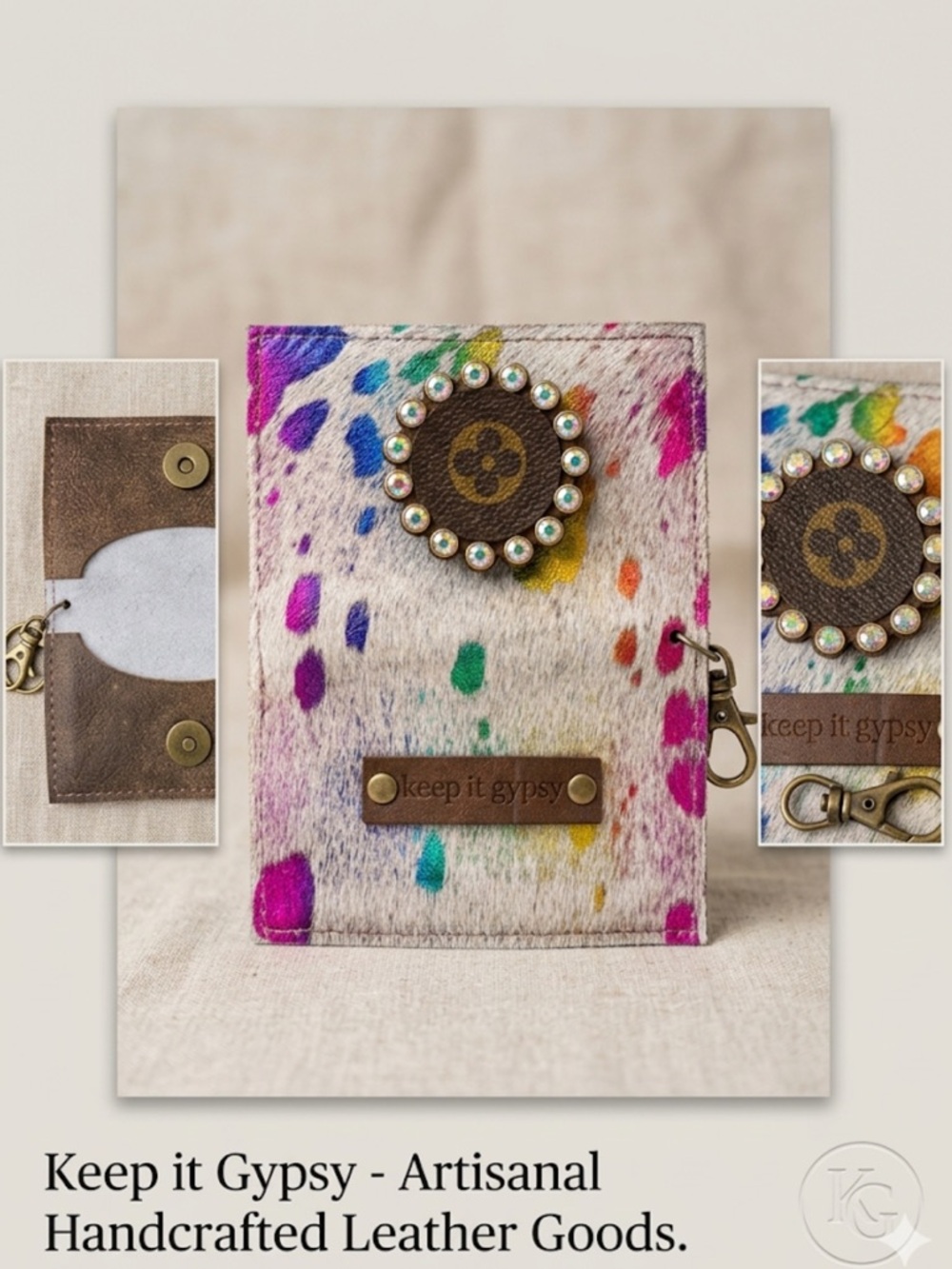 Keep It Gypsy Colorful Kids Card Wallet with Gem Accent